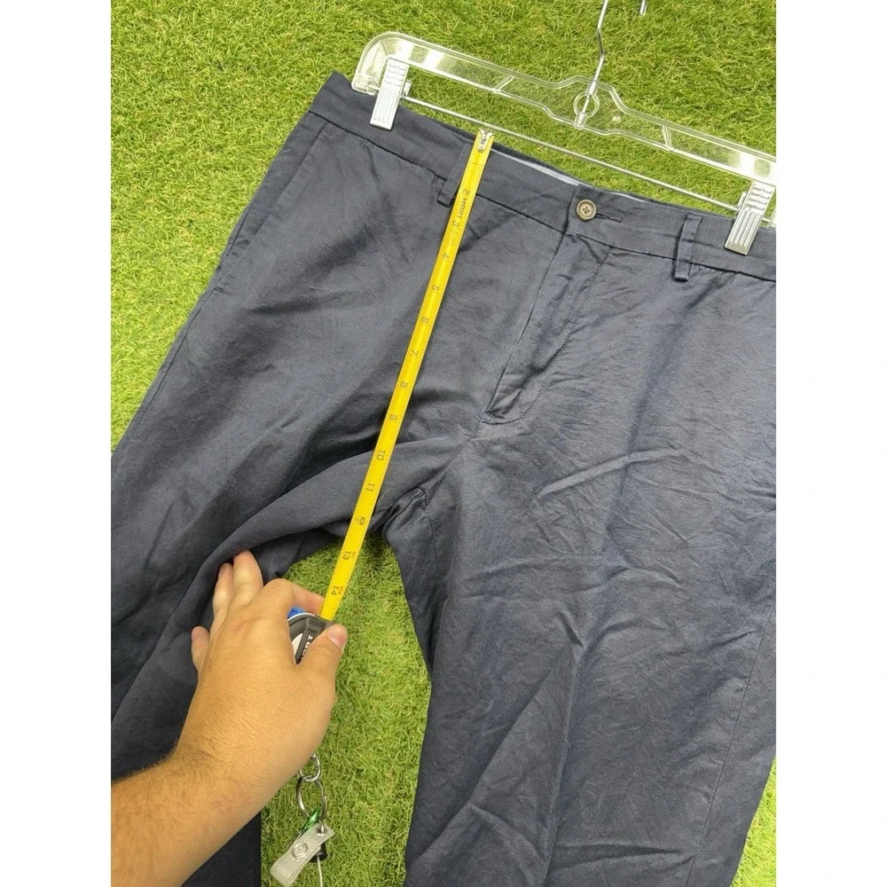 Vintage Polo Ralph Lauren Pants Mens 33x30 Blue Linen Blend Straight Leg Dress